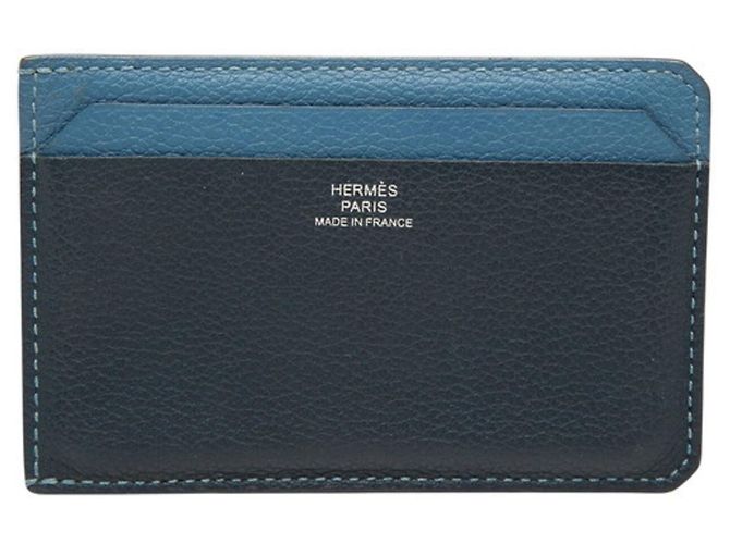 Hermès Tarjetero Hermes City 4CC Beige Azul marino - vista 3