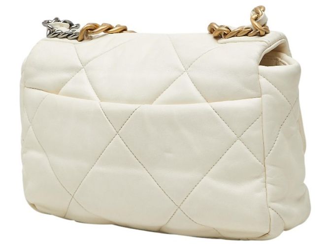 Borsa a tracolla Chanel Coco Mark 19 Chain Bianco - vista 2