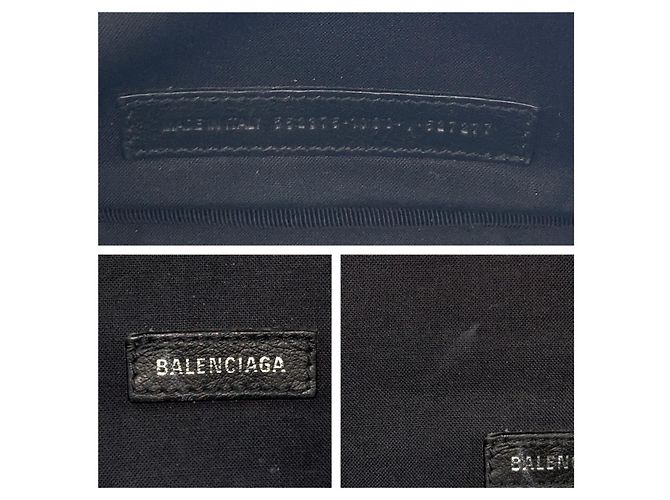 Borsa a tracolla in pelle nera con stampa logo Everyday Balenciaga Nero - vista 4