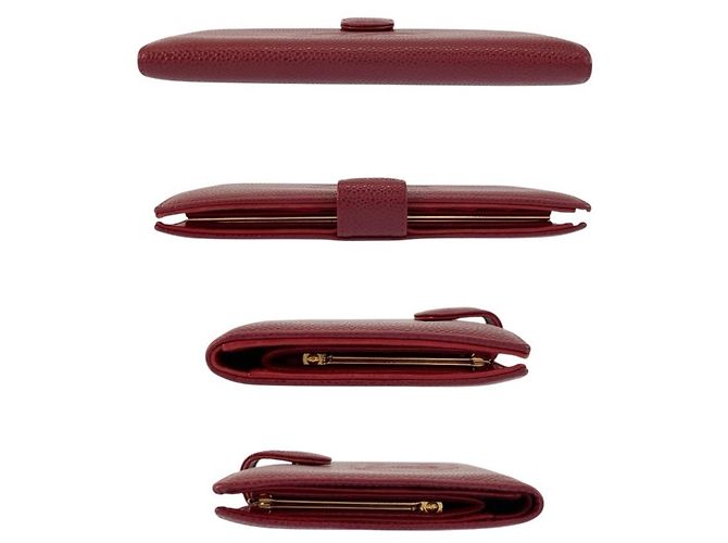 Chanel Vintage Coco Mark Wine Red Leather Wallet Dark red - view 10