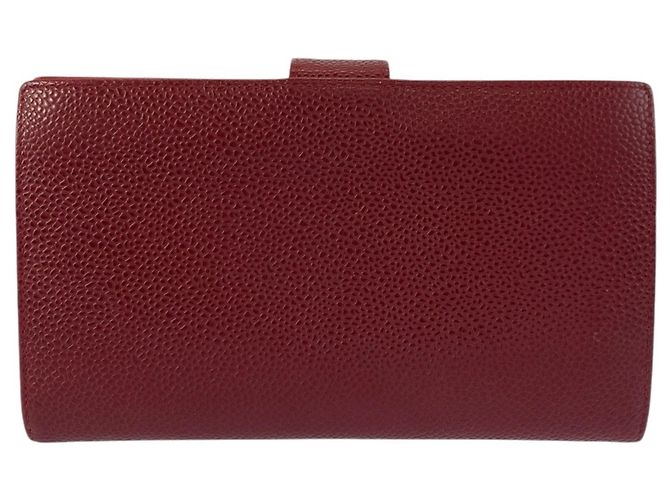 Chanel Vintage Coco Mark Wine Red Leather Wallet Dark red - view 2