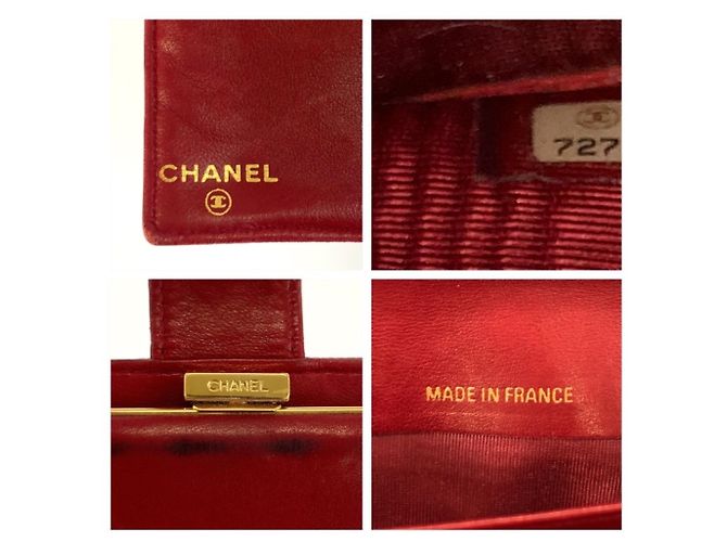 Chanel Vintage Coco Mark Wine Red Leather Wallet Dark red - view 3
