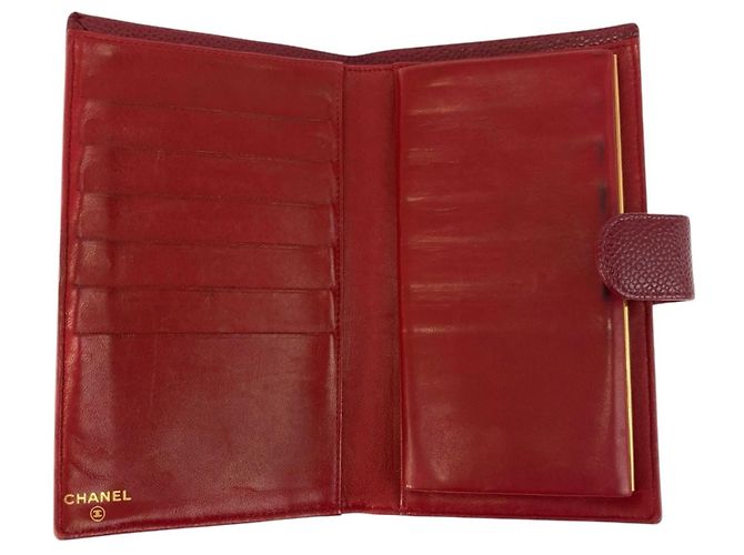 Chanel Vintage Coco Mark Wine Red Leather Wallet Dark red - view 4