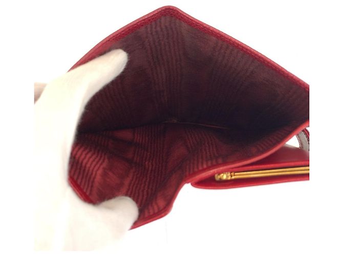 Chanel Vintage Coco Mark Wine Red Leather Wallet Dark red - view 5