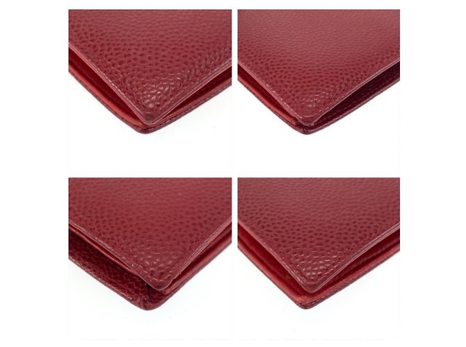 Chanel Vintage Coco Mark Wine Red Leather Wallet Dark red - view 8