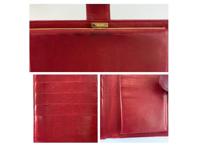 Chanel Vintage Coco Mark Wine Red Leather Wallet Dark red - view 9