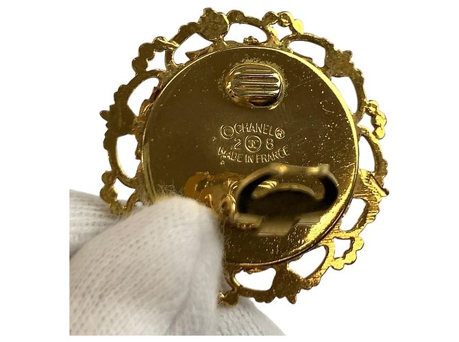 Chanel Vintage Coco Mark vergoldete Perlenohrringe Golden - Ansicht 4