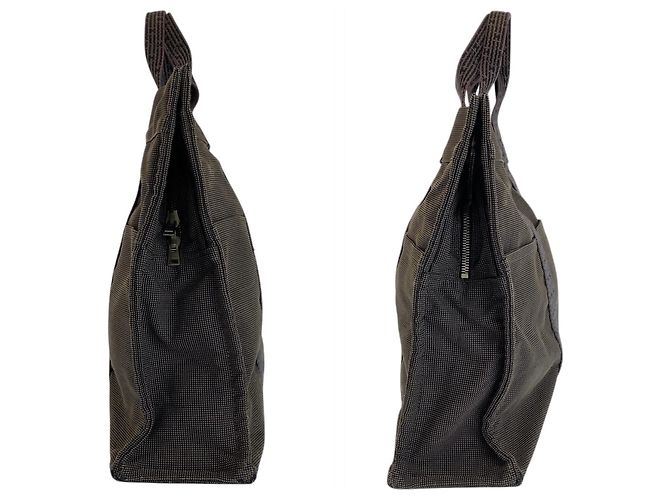 Hermès Hermes Herline MM Canvas Tote Bag in Grau Braun - Ansicht 8