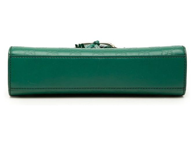 Borsa a Spalla Gucci Guccissima Emily Tassel Charm Chain Verde - vista 3