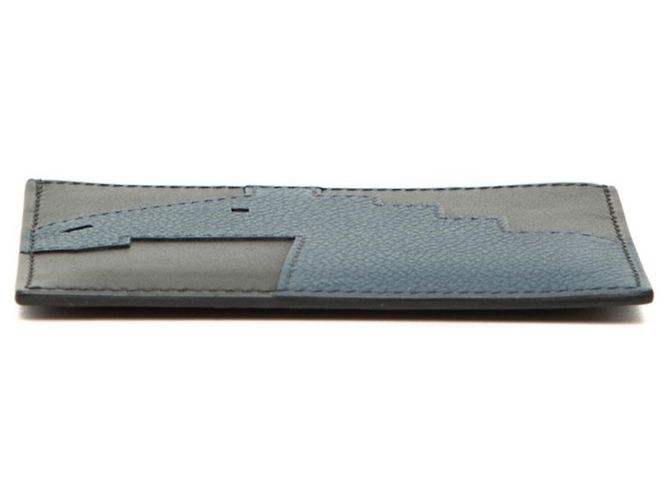 Hermès Tarjetero Hermes Cheval Pict Negro Azul marino - vista 4