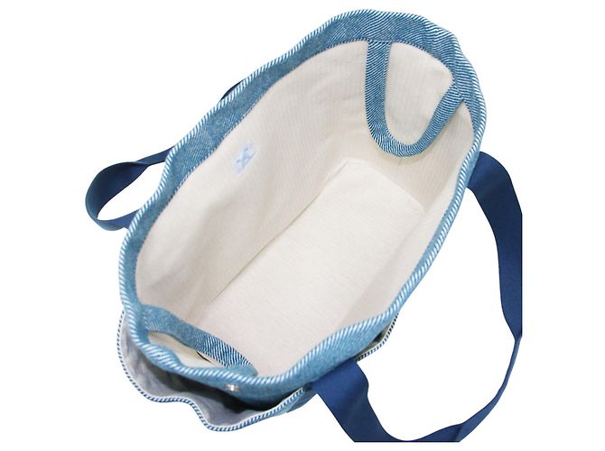 Hermès Tote Bag Animaux Natte Hermes Blu - vista 6