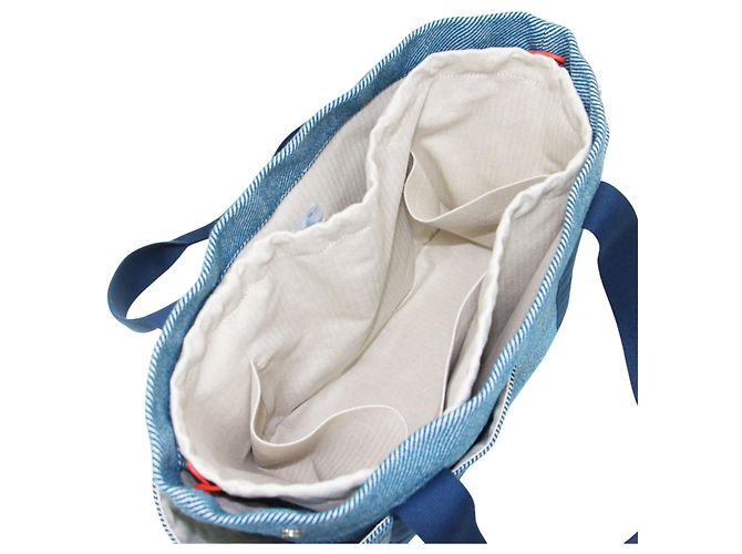 Hermès Tote Bag Animaux Natte Hermes Blu - vista 7