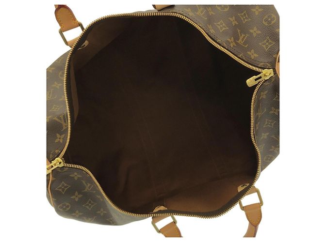 Borsa Boston Louis Vuitton Monogram Keepall Bandoulière 50cm Marrone Monogramma - vista 7
