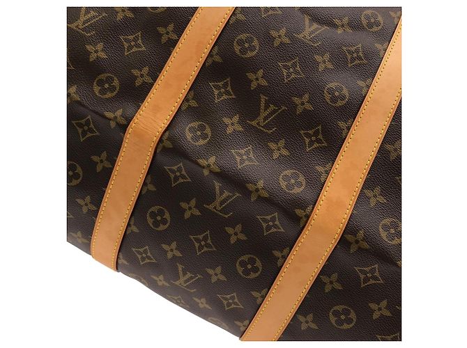 Louis Vuitton Monogram Keepall Bandoulière 60cm Borsa Boston Marrone Monogramma - vista 4