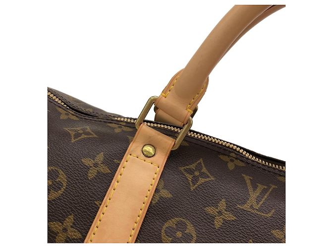 Louis Vuitton Monogram Keepall Bandoulière 60cm Borsa Boston Marrone Monogramma - vista 6