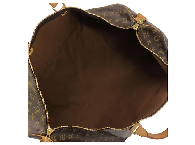 Louis Vuitton Monogram Keepall Bandoulière 60cm Borsa Boston Marrone Monogramma - vista 9