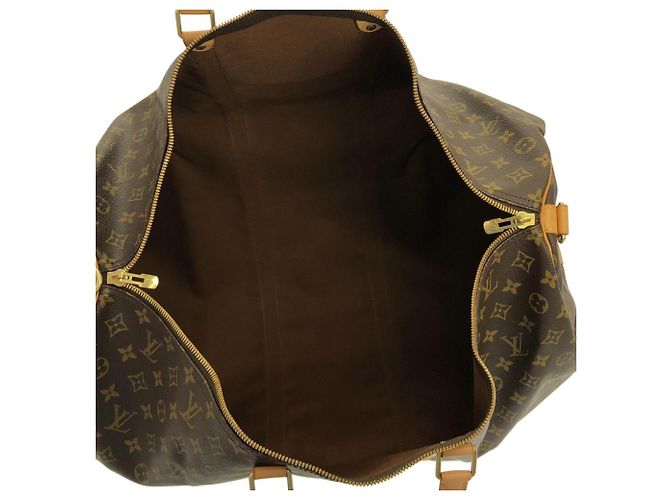 Louis Vuitton Monogram Keepall Bandoulière 60cm Borsa Boston Marrone Monogramma - vista 7