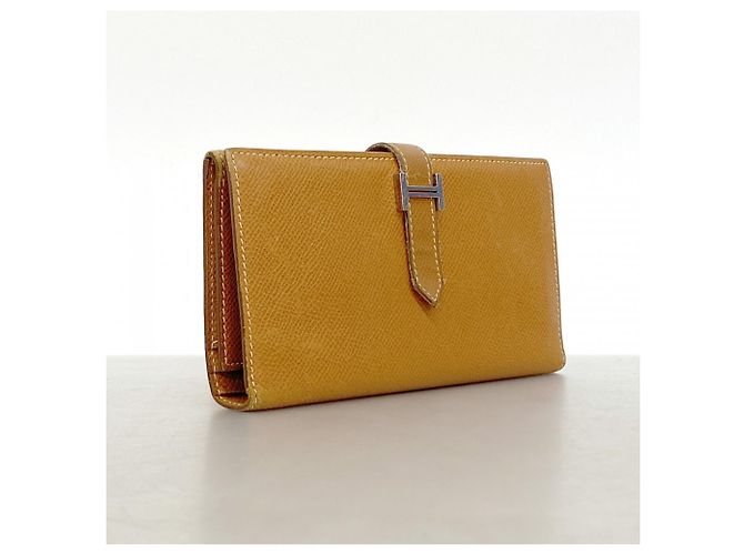 Hermès Tri-fold Long Wallet aus Gold Epsom Leder Golden - Ansicht 2