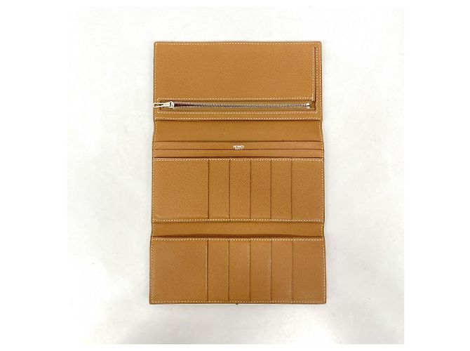 Hermès Tri-fold Long Wallet aus Gold Epsom Leder Golden - Ansicht 3