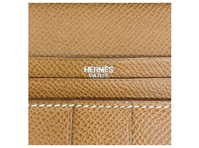 Hermès Tri-fold Long Wallet aus Gold Epsom Leder Golden - Ansicht 4