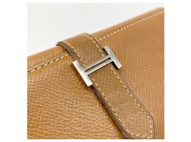 Hermès Tri-fold Long Wallet aus Gold Epsom Leder Golden - Ansicht 7