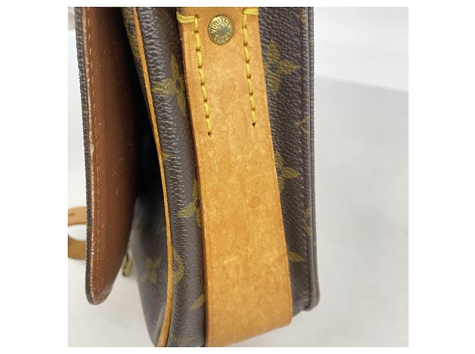 Borsa a Spalla Louis Vuitton Monogram Cartouchiere MM Marrone - vista 13
