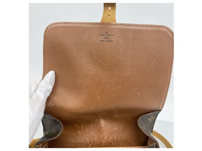 Borsa a Spalla Louis Vuitton Monogram Cartouchiere MM Marrone - vista 4