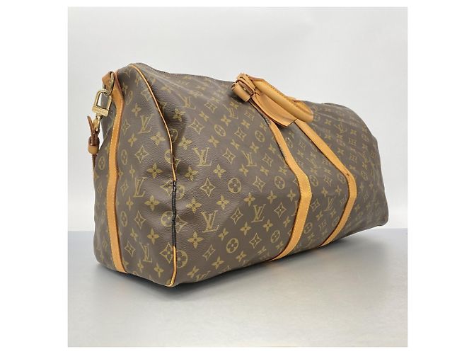 Louis Vuitton Boston Monogram Keepall Bandoulière 55 Marrone - vista 2