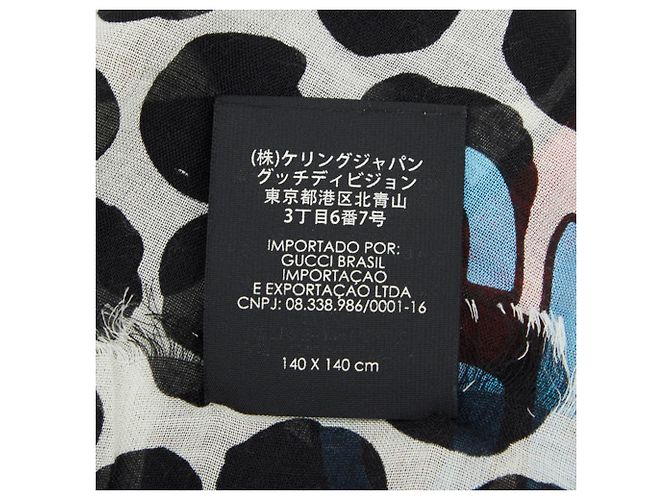 Gucci Polka Dot Strawberry Schal Schwarz Weiß Mehrfarben - Ansicht 4