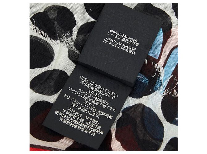 Gucci Polka Dot Strawberry Schal Schwarz Weiß Mehrfarben - Ansicht 5