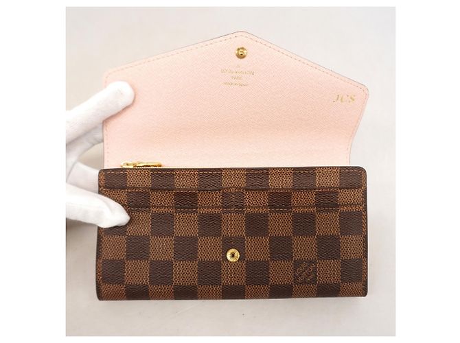 Portafoglio lungo Sarah Damier Louis Vuitton Rosa - vista 8