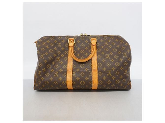 Borsa Louis Vuitton Boston Monogram Keepall 45 Marrone - vista 17