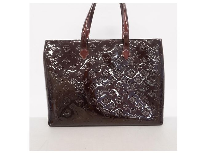 Borsa Tote Louis Vuitton Vernis Wilshire MM Bordò - vista 9