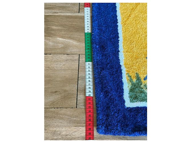 Asciugamano in cotone Hermès motivo pulcinella di mare - Blu e Giallo Bianco Verde Grigio - vista 7