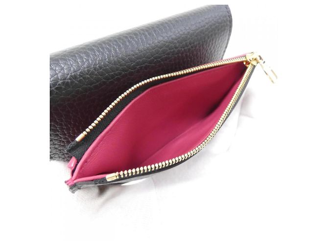 Cartera Louis Vuitton Portefeuille Capucines Compact Negro Rosa - vista 9