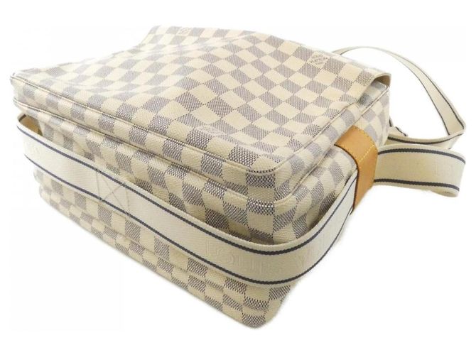 Borsa a tracolla Louis Vuitton Damier Azur Naviglio Bianco Blu - vista 2