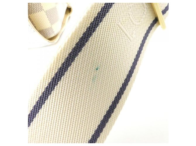 Borsa a tracolla Louis Vuitton Damier Azur Naviglio Bianco Blu - vista 4