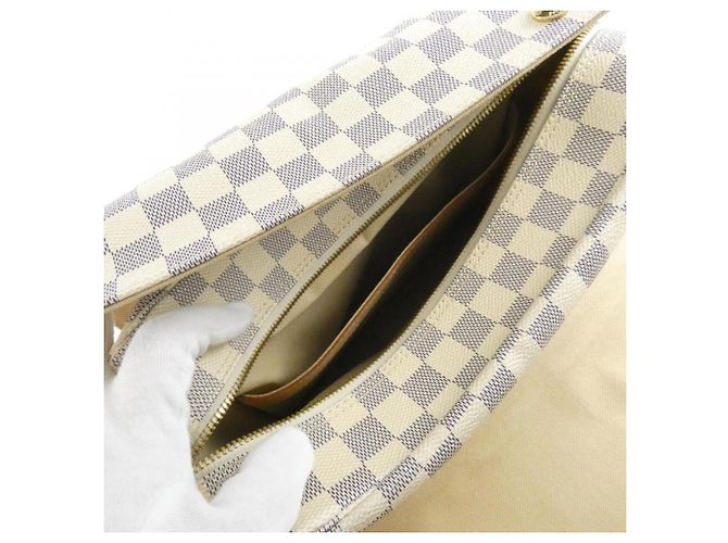 Borsa a tracolla Louis Vuitton Damier Azur Naviglio Bianco Blu - vista 5