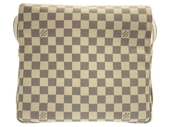 Borsa a tracolla Louis Vuitton Damier Azur Naviglio Bianco Blu D'oro - vista 2