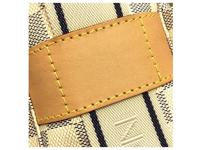 Borsa a tracolla Louis Vuitton Damier Azur Naviglio Bianco Blu D'oro - vista 5