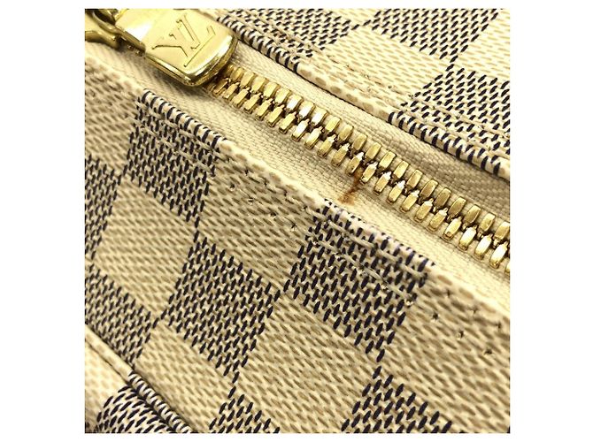 Borsa a tracolla Louis Vuitton Damier Azur Naviglio Bianco Blu D'oro - vista 6