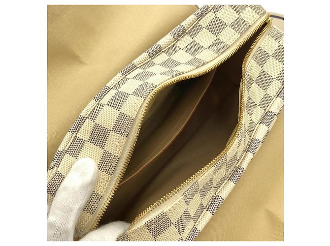 Borsa a tracolla Louis Vuitton Damier Azur Naviglio Bianco Blu D'oro - vista 8