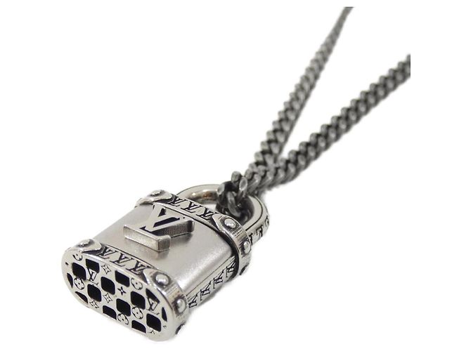 Collana Louis Vuitton LV Lock Argento - vista 3