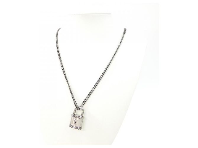 Collana Louis Vuitton LV Lock Argento - vista 5