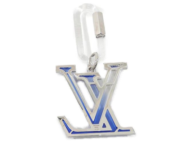 Louis Vuitton Bijou Sac LV Prism Portachiavi Argento Blu - vista 2