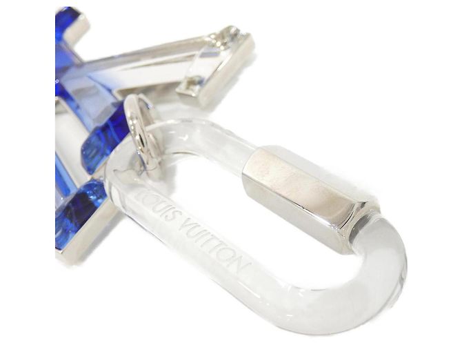 Louis Vuitton Bijou Sac LV Prism Portachiavi Argento Blu - vista 3