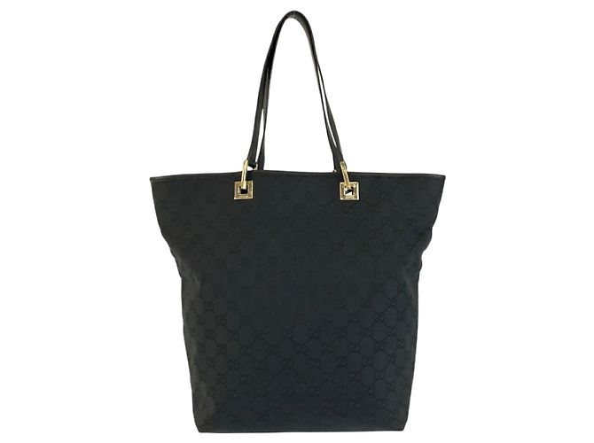 Gucci GG Canvas Leder Tote Bag Schwarz - Ansicht 2