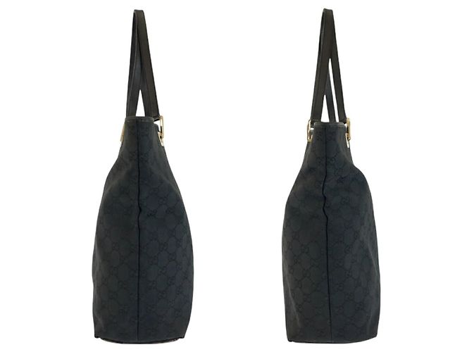 Gucci GG Canvas Leder Tote Bag Schwarz - Ansicht 7