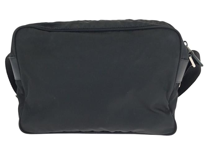 Borsa a Spalla Prada Nylon Tessuto Triangle Logo Nero - vista 2