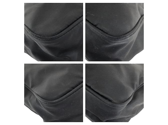 Borsa a Spalla Prada Nylon Tessuto Triangle Logo Nero - vista 3